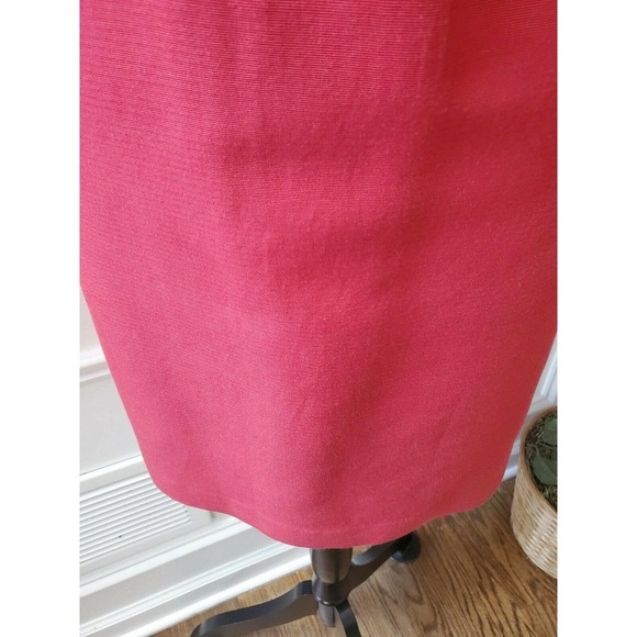 Talbots Women Solid Red Cotton Round Neck Sleeveless Knee Length Dress Size 14P - Picture 4 of 12
